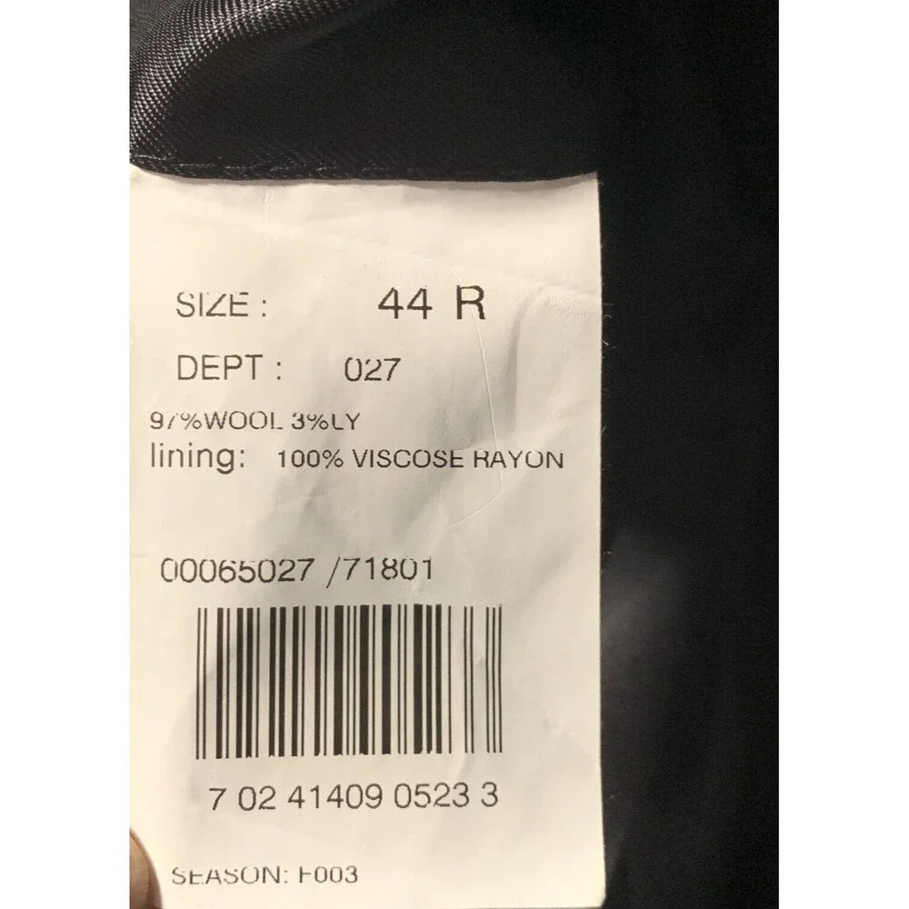 Brooks Brother 346 Stretch Suit‎ 44R Mens 2 Button Dark Gray Wool Pants 35x29